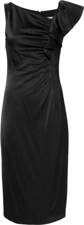 Nissa ruffled satin midi dress - women - Viscose/Polyester/Viscose - 36 - Black