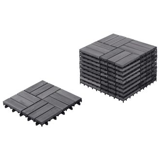 Beliani Suelo De Exterior De Madera De Acacia Certificada Base De Pl&aacute;stico Resistente A Todo Tipo De Clima Jard&iacute;n Patio Balc&oacute;n Accesorios Gris Acerenza