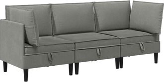 vidaXL Juego De Muebles De Sal&oacute;n 3 Uds. Gris Oscuro Tela Vidaxl
