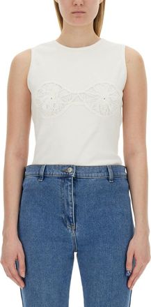 Magda Butrym T-Shirt Crochet Bra-Donna