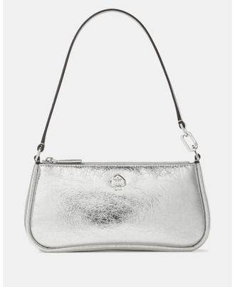 Kate Spade New York Womens Kayla Metallic Convertible Wristlet - Silver Leather - One Size