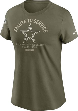 Nike Dallas Cowboys Salute to Service Sideline Nike Womens NFL T-Shirt in Brown | NKAF2DHA29-PH3