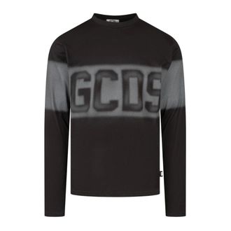 GCDS Gcds - Logo Spray LS T-Shirt - Heren - Tops - Zwart - Maat: M