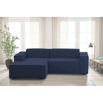 Talamo Italia Talamo Italia Sof&aacute; Fijo Nadia, Sof&aacute; Modular 2 Plazas Pen&iacute;nsula Izquierda, 100% Made In Italy, Sof&aacute; Moderno En Tela, Cm 220x170h70, Azul, Con Embalaje 