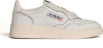 Autry Low-Top Leather Sneakers With Pink Accents