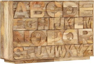 vidaXL Vidaxl - Armario Alphabet Con 6 Cajones Madera Maciza Mango 120x35x79 Cm