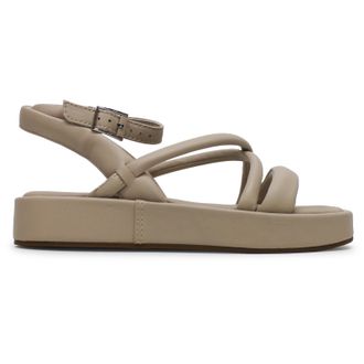 Clarks Alda Cross Leather Womens Comfort Sandals - Sand - Size:UK 4.5