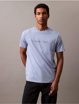 Calvin Klein Jeans Calvin Klein Mens Tonal Logo Graphic Classic Crewneck T-Shirt - Blue - XS
