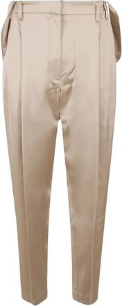 Brunello Cucinelli satin trousers - Neutrals
