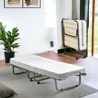 Talamo Italia Talamo Italia - Cama Plegable Eloisa, Cuna Con 15 Somier, Cama Individual Que Ahorra Espacio, 100% Made In Italy, 80x200h40 Cm, Colch&oacute;n Con Memoria In