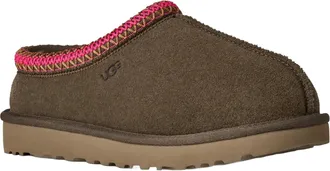 UGG Womens Clog Tasman Ii Dense Smoke Upper: Leather Slippers Flat Shoes