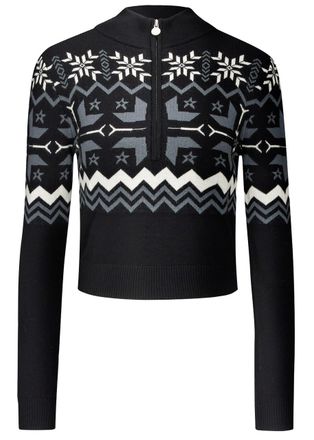 Perfect Moment Nordic Half-zip Merino Wool Sweater - Black - S (UK8-10 / S)