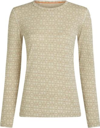 Icebreaker Merino 260 Oasis L/S Crewe Alpine Geo Merinounterw&auml;sche f&uuml;r Damen | beige
