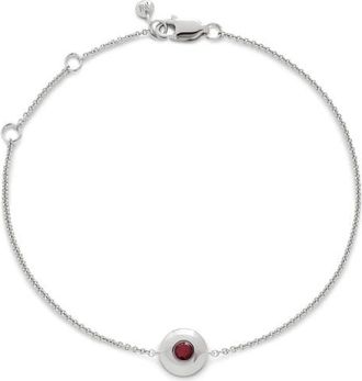 Monica Vinader July Birthstone Chain Bracelet in Sterling Silver /Ruby at Nordstrom