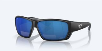 Costa Mens Tuna Alley Readers Rectangular Polarized Sunglasses In Matte Black/blue Mirror