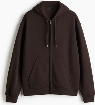 H&M Hoodiejacke in Loose Fit - Brown