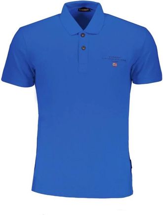Napapijri Blauw Katoenen Poloshirt met Logo - Heren - Polos - Blauw - L - Katoen - Tops