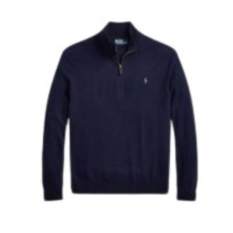 Polo Ralph Lauren Maglione in lana con zip corta - - Sweatshirts & Hoodies - Uomo - Blu - XL