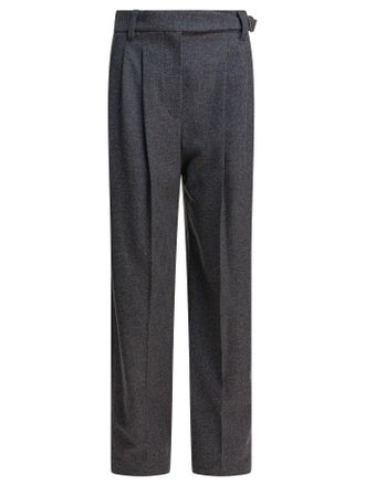 Brunello Cucinelli Wool Pants With Belt Trousers Grey
