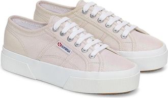 Superga Womens/Ladies 2740 Lame Platform Trainers (5.5 UK) (Beige/Iridescent)