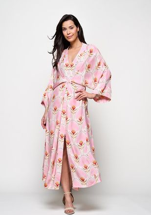 Mart Visser Caroline Tensen Islay Kimono Jurk Lichtroze / Multi