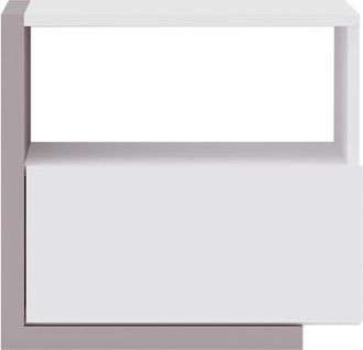 VENTE-UNIQUE.COM Mesilla de noche melamina topo, blanco