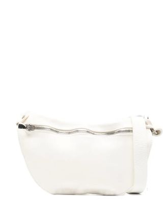 Guidi zip-up leather shoulder bag - White