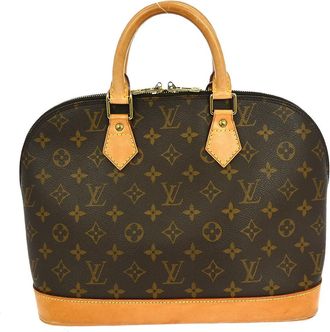 Louis Vuitton Alma Handbag Monogram Canvas Brown Canvas Handbag (Pre-Owned)