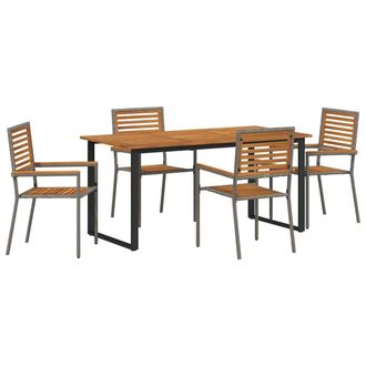 vidaXL Conjunto De Comedor De Jard&iacute;n 5 Pcs Gris Vidaxl