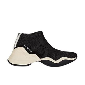 Fendi Womens Back-Zip Jacquard-Knit Sneakers Size 39.5