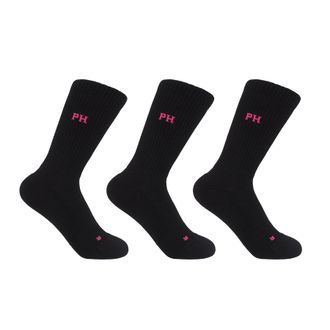 Peper Harow 3 Pack Essential Womens Sport Socks - Black