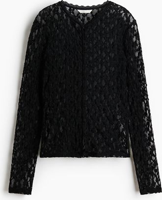 H&M Cardigan im Spitzenlook - Schwarz