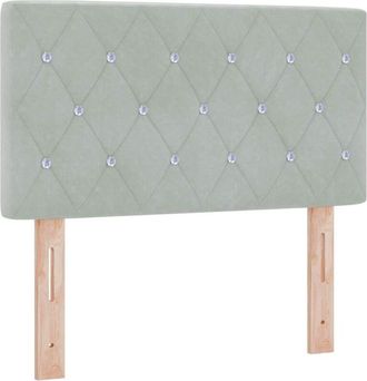 vidaXL Led Headboard with led Strip Lights Light grey 80 cm Velvet Vidaxl
