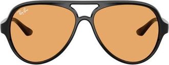 Ray-Ban Cats 5000 59mm Pilot Sunglasses in Black /Light Brown at Nordstrom