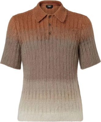 Fendi ombr&eacute;-effect polo shirt - Brown