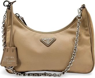 Prada Re-Edition 2005 Re-Nylon Shoulder Bag Beige