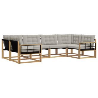 vidaXL Conjunto De Sof&aacute;s De Exterior 6 Pcs Blanco Y Gris Claro Vidaxl