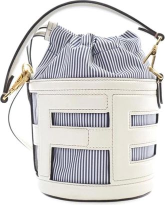 Fendi Pre-owned Bucket Bags, female, White, Size: ONE SIZE Pre-owned Striped Bucket Bag