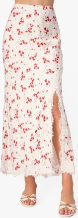 Cami NYC Teagan Floral Hammered Satin Maxi Skirt in Candied Rose at Nordstrom, Size Xx-Small