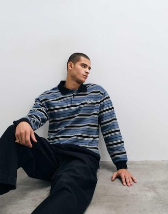 Carhartt Work in Progress Devitt - Camicia da rugby a maniche lunghe a righe multicolore