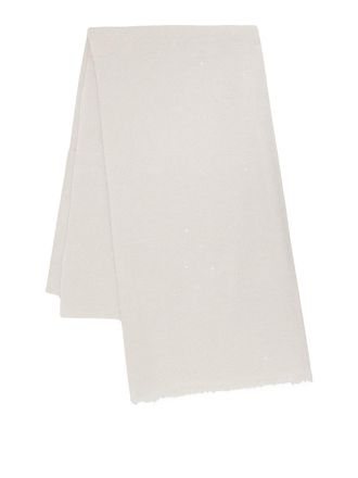 Brunello Cucinelli Cashmere And Silk Scarf With Sequins