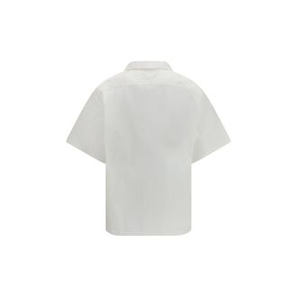 Prada Mens White Cotton Pattern Shirt