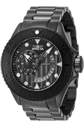 Invicta Grand Diver 48245 Heren Horloge - Automatisch Uurwerk - Roestvrij Staal met zwarte Wijzerplaat - 52mm