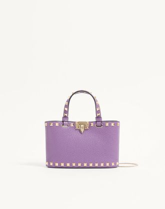 Valentino Garavani Rockstud Mini Shopping Bag In Grainy Calfskin Wo