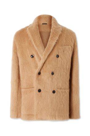 Tom Ford Double-Breasted Brushed Cashmere, Mohair and Silk-Blend Blazer