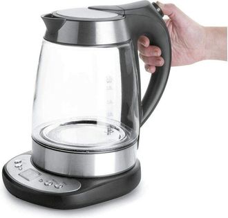 Lacor 69292 - Hervidor Agua El&eacute;ctrico De Cristal 1.7 Litros 2200w Inox