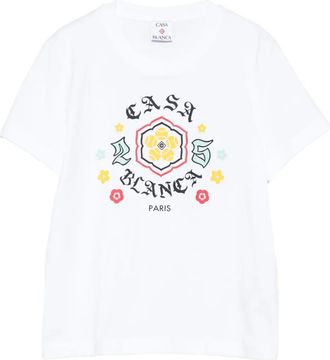 Casablanca T-shirt in cotone a fiori - Bianco