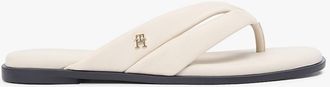 Tommy Hilfiger Womens Leather Flip-Flop - Beige - US 6.5 / EU 37