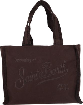 MC2 Saint Barth Brown Colette Wax-18 EMB Rectangular Tote Bag