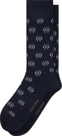 Cole Haan Geo Pattern Cotton Blend Dress Socks in Navy at Nordstrom